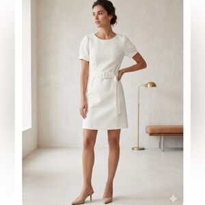 Club Monaco Belted Tweed Mini Dress